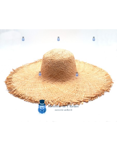 Capeline aus Naturraffia - Rand mit Fransen