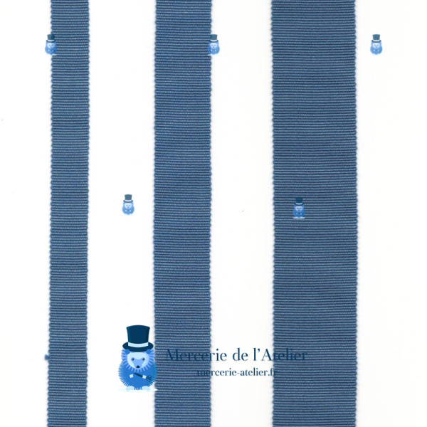 Gros grain 15mm - Bleu - coton