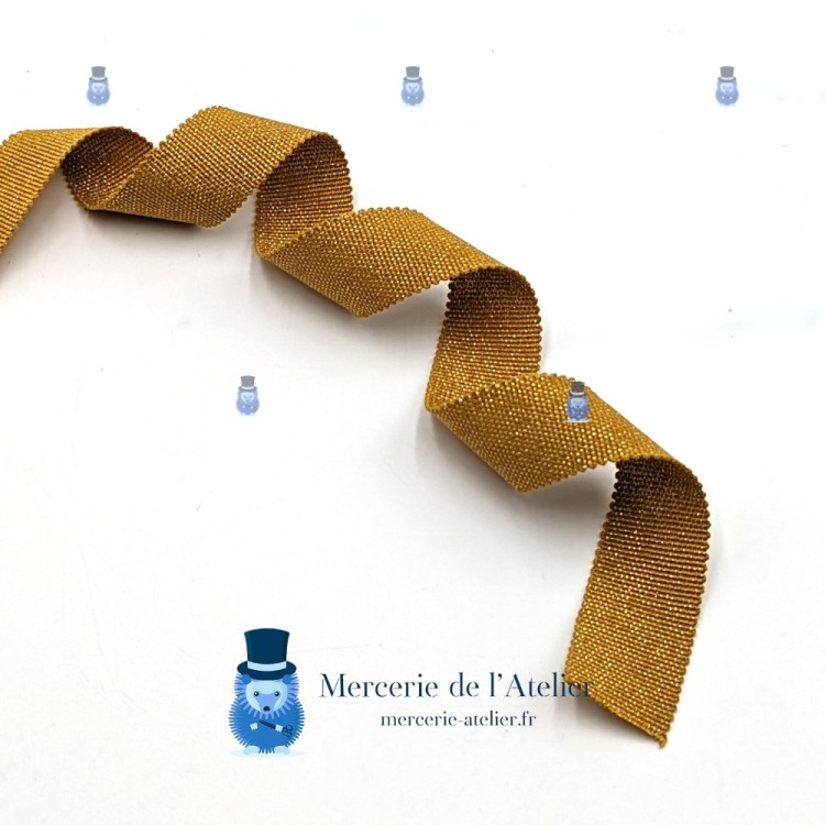 Ripsband 25mm - Senf und Gold - Baumwolle