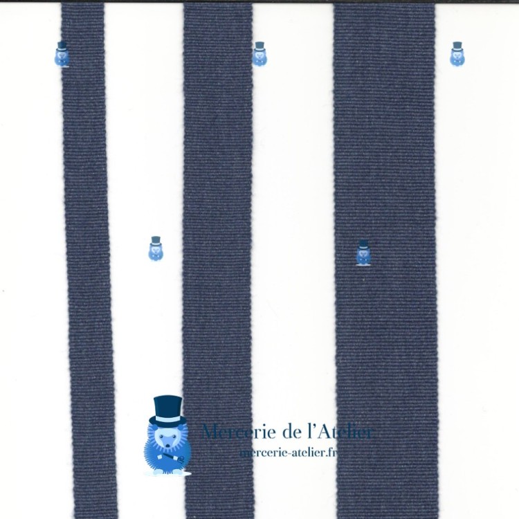 Grosgrain 15mm - Denim Blue - cotton