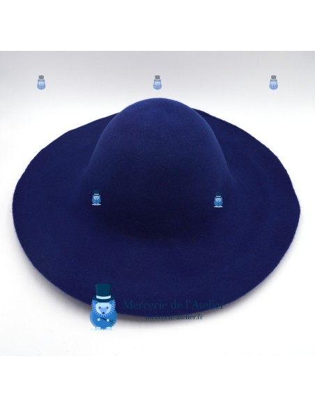 Cobalt Blue Felt Capeline Base | Professional Millinery Blank 180g