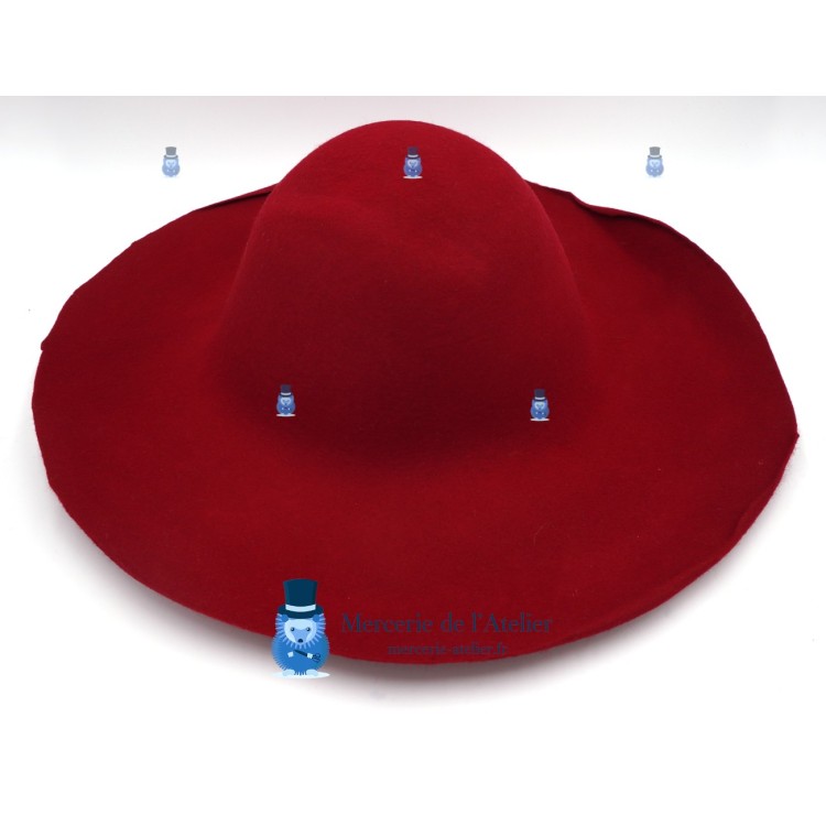 Red Wool Felt Capeline Base | Professional Millinery Blank 180g