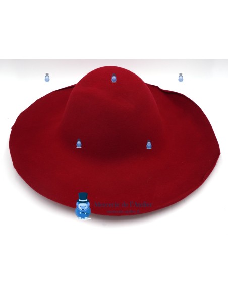 Wollfilz-Capeline-Hutstumpen 180gr - Kirschrot