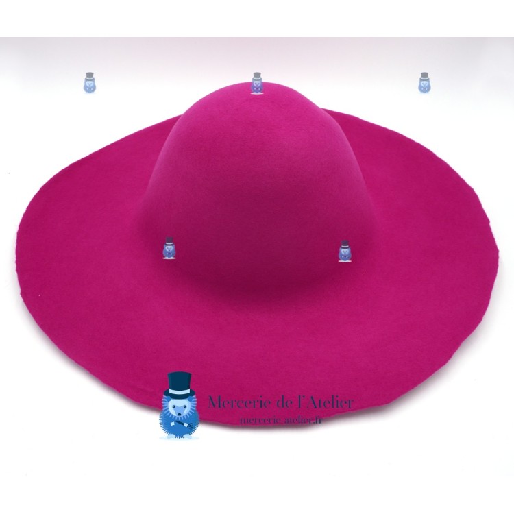 Capelina feltro de lã 180gr - Fúcsia