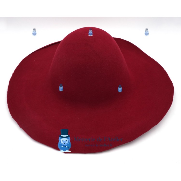 Capelina fieltro de lana 180gr - Rojo Carmín