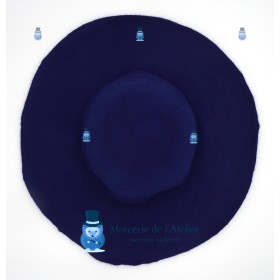 Capeline feutre de laine 180gr - Bleu Cobalt