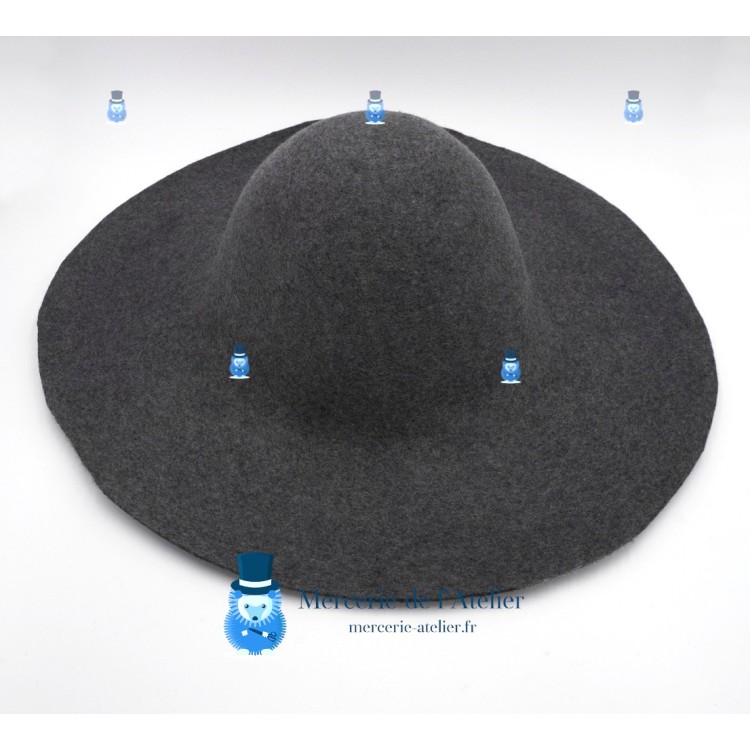 Wollfilz-Capeline 180gr - Grau Meliert