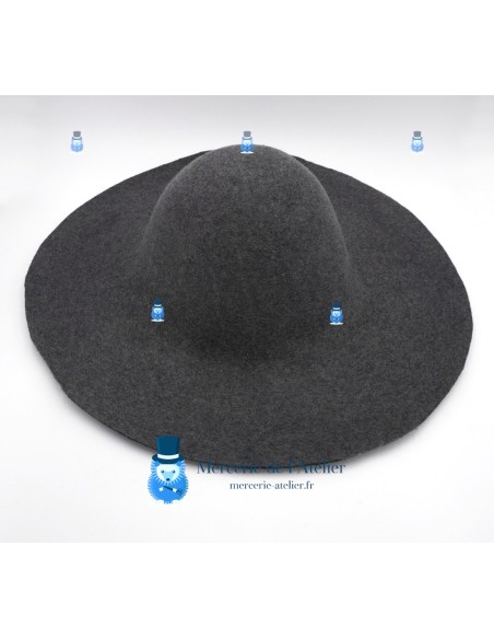 Mix Grey Felt Capeline Base | Professional Millinery Blank 180g
