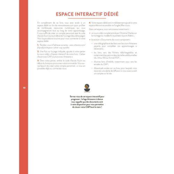 Cahier d'Exercices - CAP Couture avec Artesane