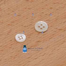 Bouton Nacre Ivoire - 9 mm