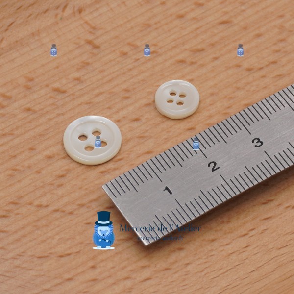 Bouton Nacre Ivoire - 9 mm