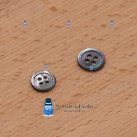 Bouton Nacre Anthracite - 9 mm