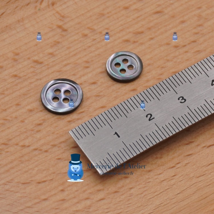 Botón Nácar Antracita - 9 mm