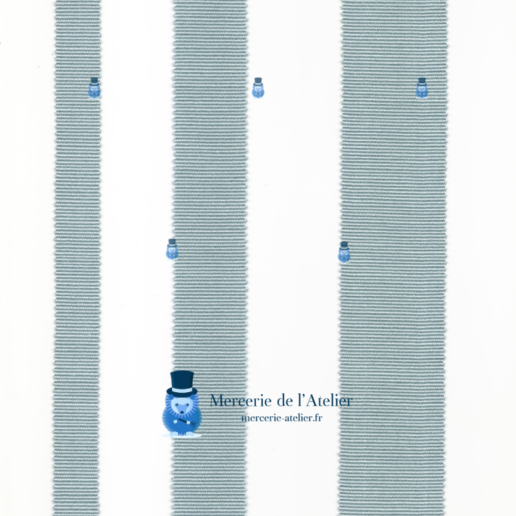 Gros grain 25mm - Blu Pallido - cotone