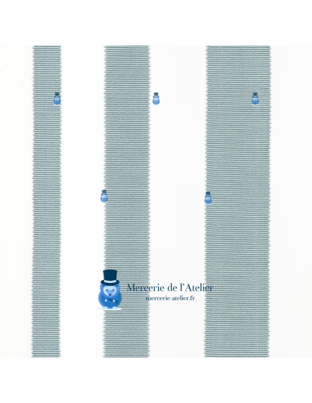 그로그랭 리본 35mm - 페일 블루 - 면