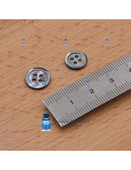 Parelmoerknoop Antraciet - 11 mm 2