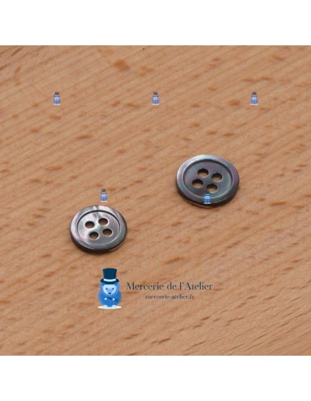 Parelmoerknoop Antraciet - 11 mm