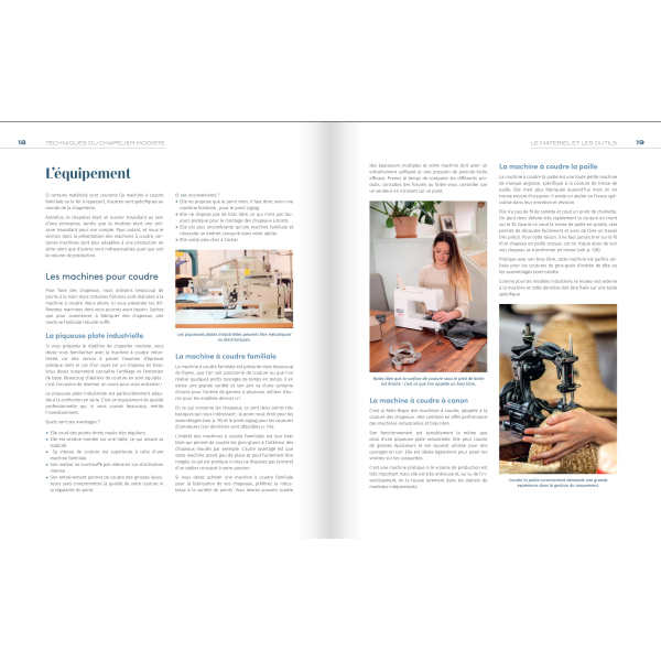 Techniques du Chapelier Modiste - Tissus, feutres, pailles et plumes