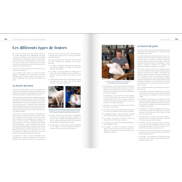 Techniques du Chapelier Modiste - Tissus, feutres, pailles et plumes