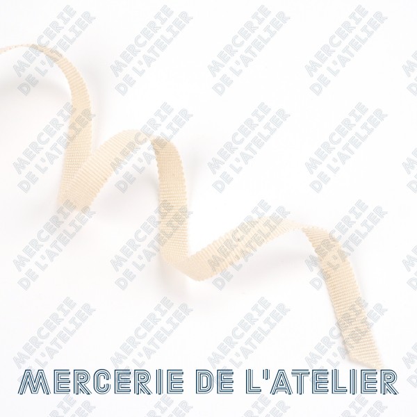 Gros grain 10mm - Naturel - coton