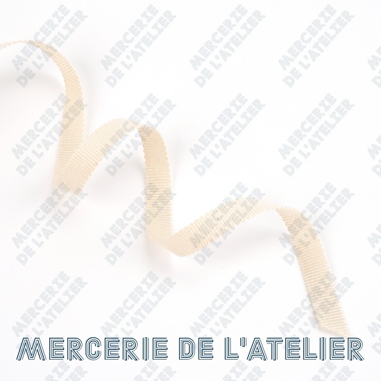 Grosgrain ribbon 10mm - Natural - cotton