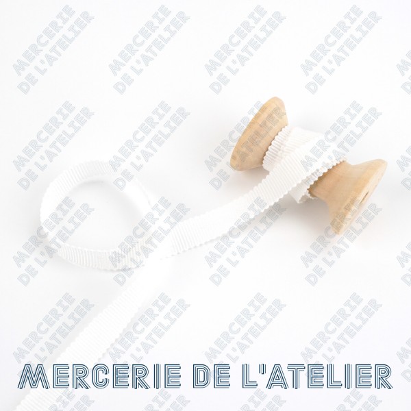 Gros grain 10mm - Blanc - coton