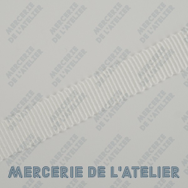 Gros grain 10mm - Blanc - coton