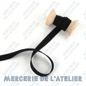 Gros grain 10mm - Noir - coton