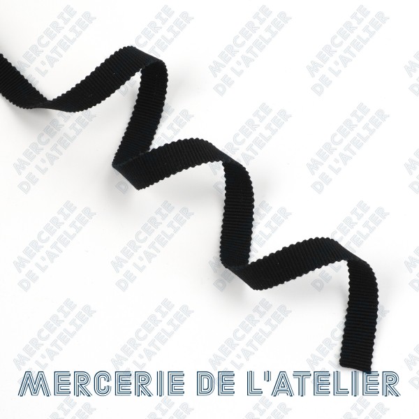 Gros grain 10mm - Noir - coton