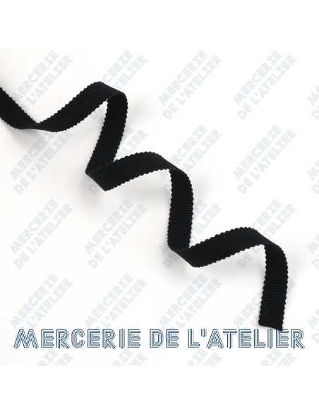 Grosgrain 10mm - Zwart - katoen 2