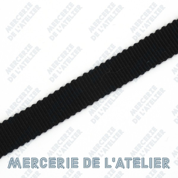 Gros grain 10mm - Noir - coton