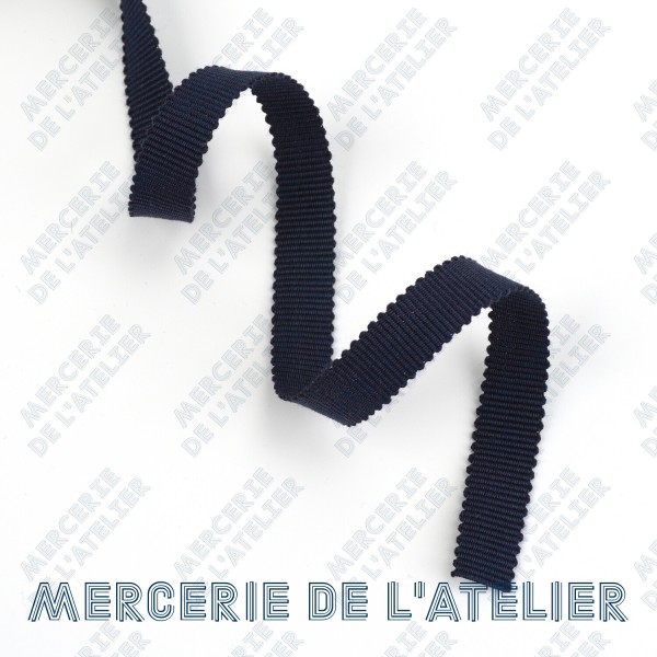 Gros grain 10mm - Bleu Marine - coton