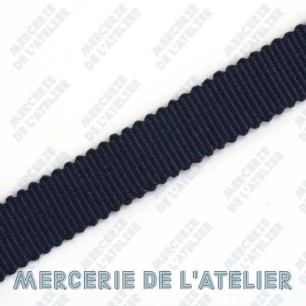 Gros grain 10mm - Bleu Marine - coton