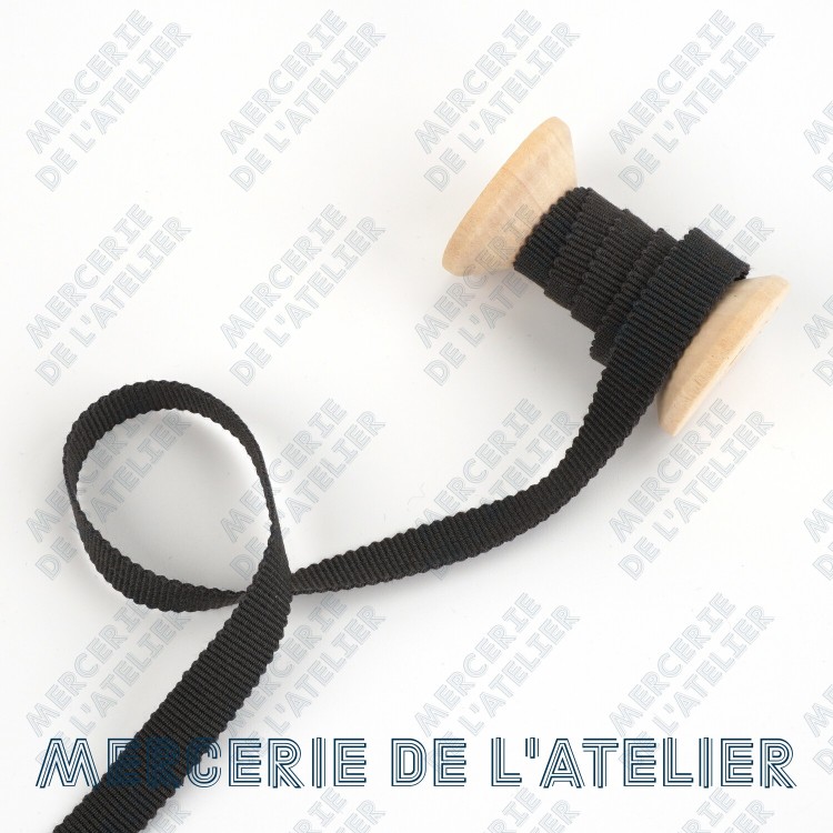 Grosgrain-Band 10mm - Anthrazitgrau - Baumwolle