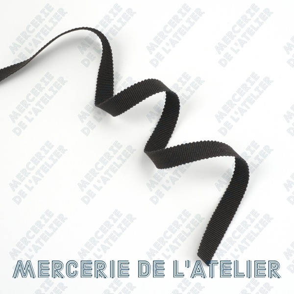 Gros grain 10mm - Gris Anthracite - coton