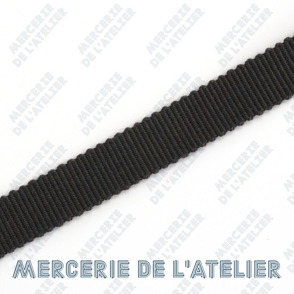 Gros grain 10mm - Gris Anthracite - coton