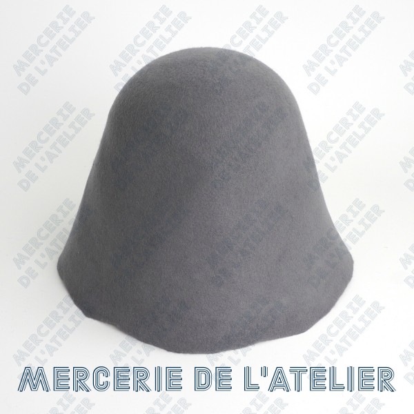 Cône feutre de laine - Gris Moyen