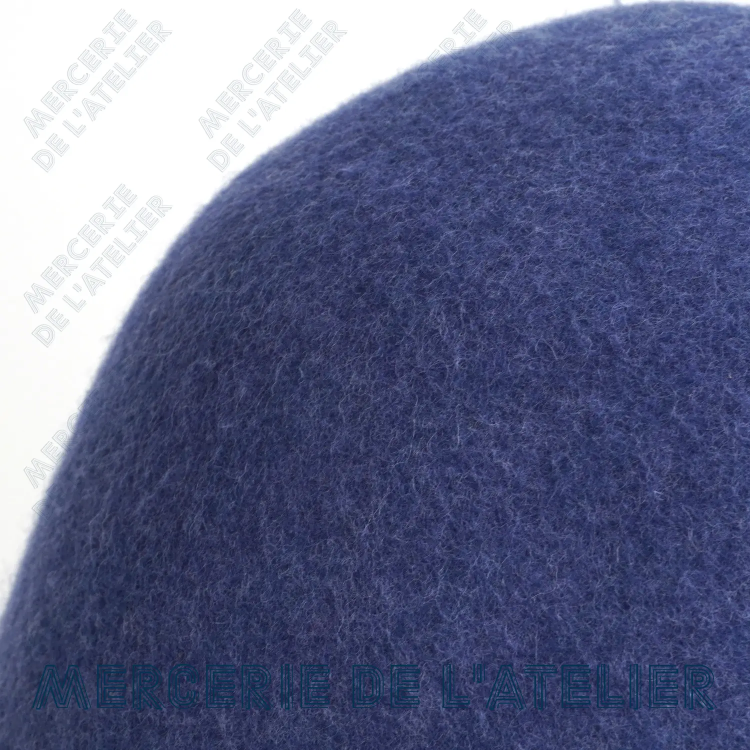 Cône feutre de laine - Bleu Denim Chiné