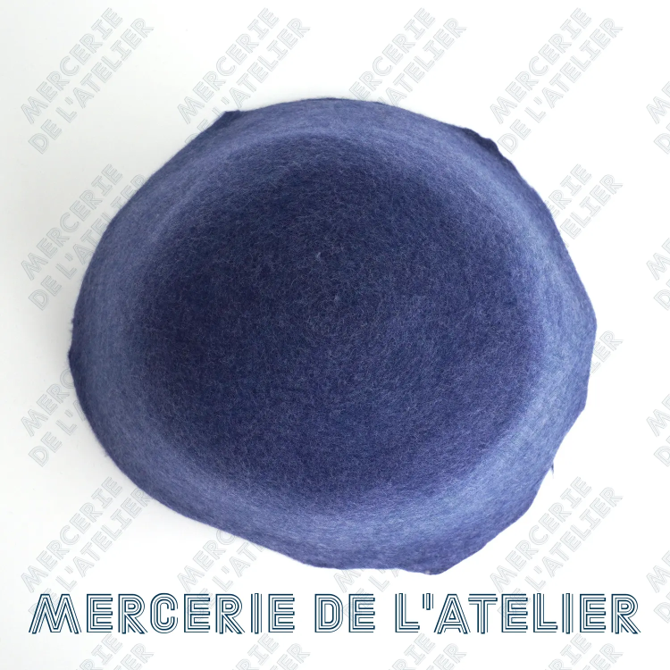 Cône feutre de laine - Bleu Denim Chiné