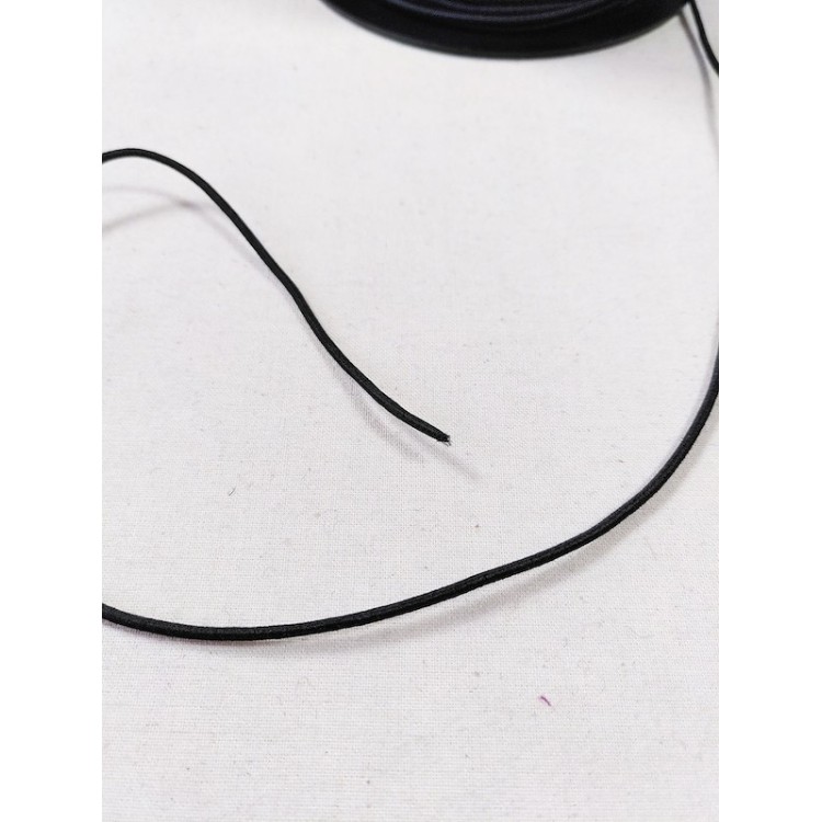 Rond elastiek 2mm Zwart - voor masker