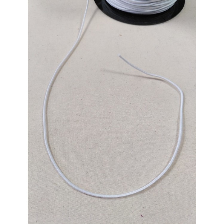 Elástico redondo 2mm Blanco - para mascarilla