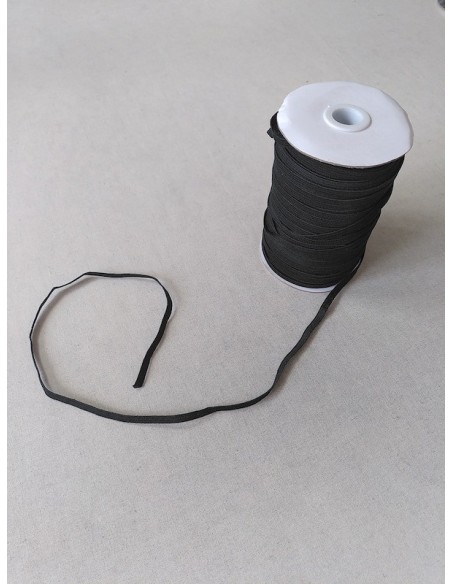 Plat elastiek 6mm Zwart - voor masker