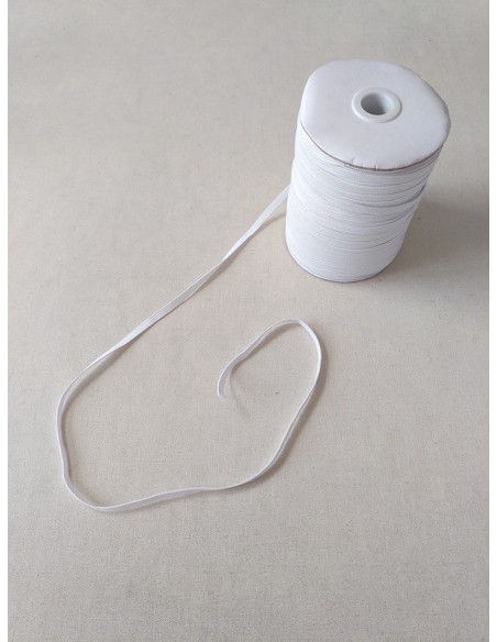 Plat elastiek 5mm Wit - voor masker