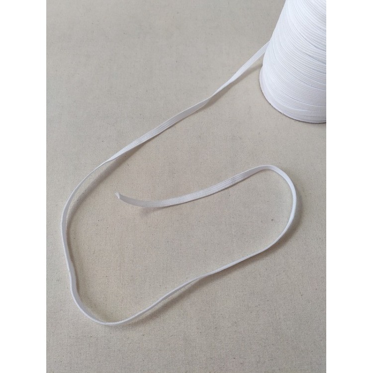 Flachgummi 5mm Weiß - für Maske