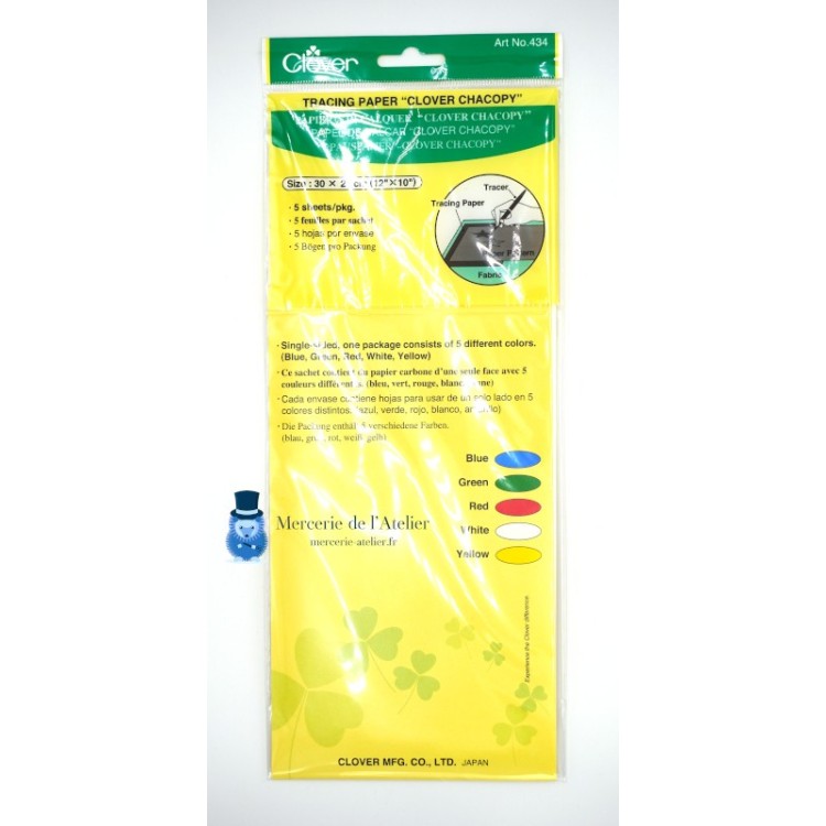 Papel carbón Clover Chacopy - 5 colores