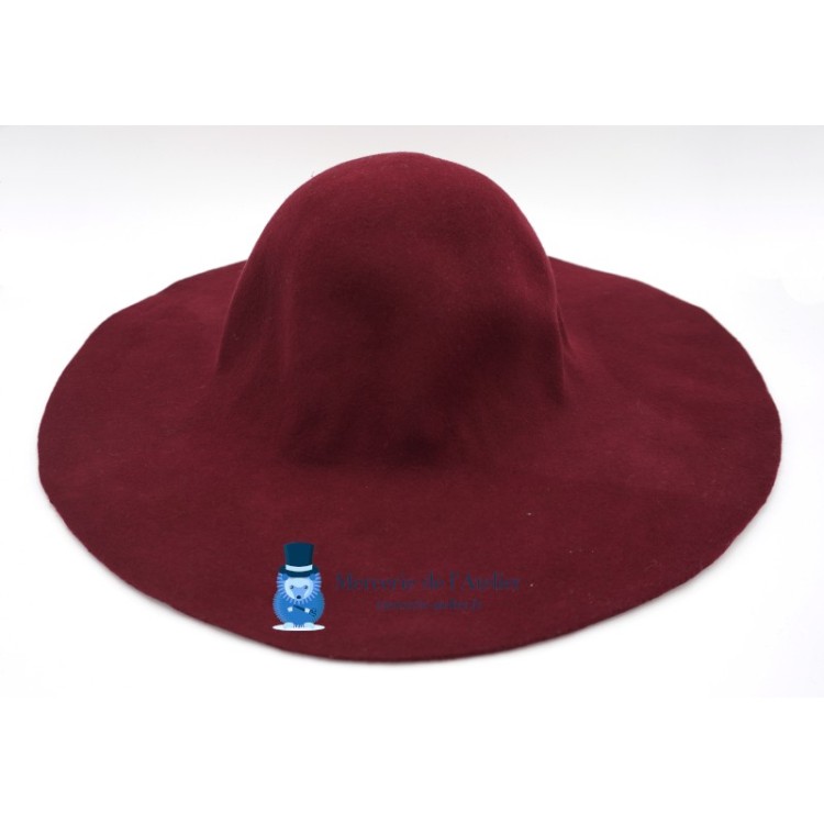 Wollfilz-Capeline-Hutstumpen 180gr - Bordeaux