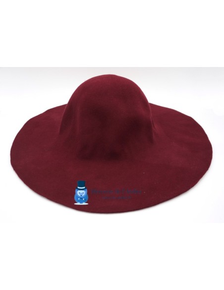 Bordeaux Wool Felt Capeline Base | Professional Millinery Blank 180g