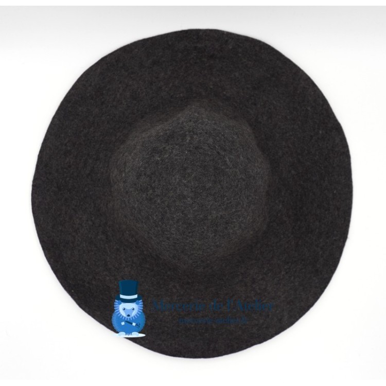 Capelina em feltro de lã 180 g - Cinza Antracite Mesclado