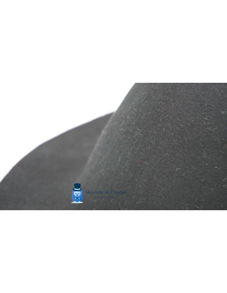 Black Wool Felt Capeline Base | Professional Millinery Blank 180g