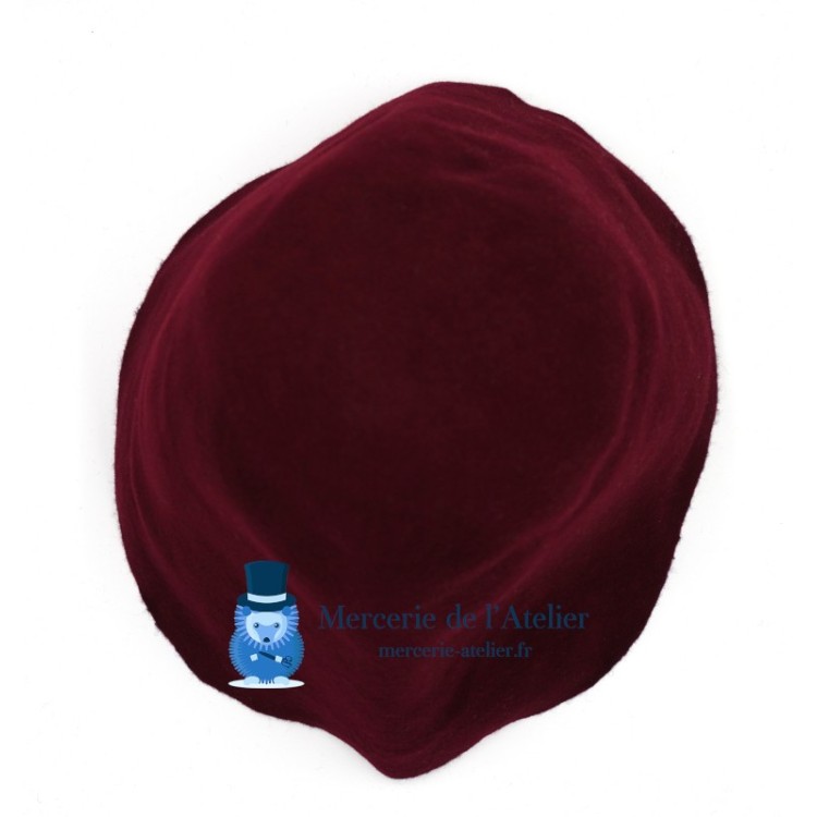 Two-tone wool felt hat body cone - Burgundy and Black